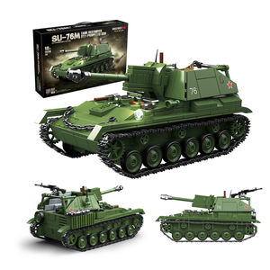 769 pezzo nuova Idea di prodotto 2025 scala Soviet pistola semovente veicolo Su-76m militare modello Kit serbatoio distruttore blocco di costruzione Set - Product Image 1