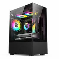 Boîtier d'ordinateur de la tour intermédiaire OEM nouveau design boîtier ATX avec USB 3.0 verre trempé et armoire PC pour les jeux