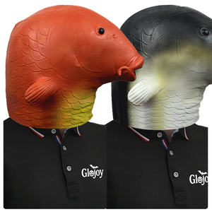 Máscara de Látex Personalizable de Pez Dorado, Disfraz de Animal para Fiesta de Halloween, Mascarada, Juguete Divertido y Adorable - Product Image 1