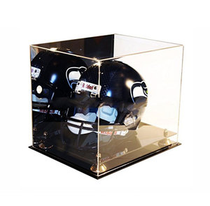 Quảng Đông <span class=keywords><strong>Acrylic</strong></span> Tùy Chỉnh Rõ Ràng Lucite Bóng Đá Mũ Bảo Hiểm Hiển Thị Trường Hợp Với Màu Đen <span class=keywords><strong>Acrylic</strong></span> Cơ Sở - Product Image 1