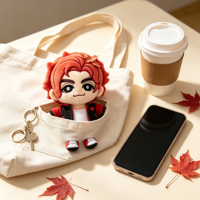 Poupée en peluche personnalisée Chibi de personnage de jeu Sylvain aux cheveux roux ondulés – Créez votre propre figurine de jeu tendance, poupée en peluche anime