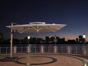 Supporto per Ombrellone Moderno da Esterno Guangdong 3x3m in Alluminio e <span class=keywords><strong>Ferro</strong></span> Impermeabile e Resistente al Sole per Patio e Hotel <span class=keywords><strong>Bianco</strong></span> - Product Image 4