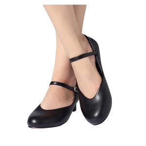 <span class=keywords><strong>Chaussures</strong></span> de danse latine pour femmes pour la salle de bal Tango <span class=keywords><strong>Flamenco</strong></span> Plates 3CM Matériel souple imperméable Bout fermé Fermeture à enfiler Été Automne - Product Image 5