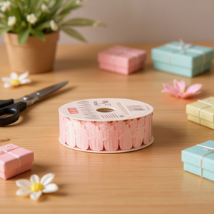 Nastro Decorativo Ilan 2.4cm x 2.7m Rosa Fantasia per Artigianato e Decorazione - Product Image 2