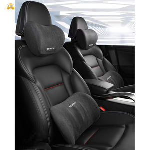 Wildleder aufblasbares Auto-Kopfkissen Speicher-Schaum Hals Rücken Rest Unterstützung Massage Muster - Product Image 3