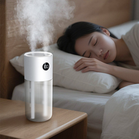 Humidificateur portable sans fil rechargeable à ultrasons à brume froide 500 ml, double pulvérisation, protection anti-séchage, veilleuse