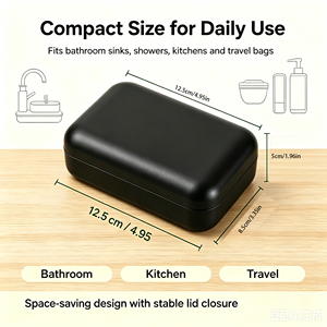Vente en gros de porte-<span class=keywords><strong>savon</strong></span> en bambou écologique personnalisé avec logo, avec plateau de drainage et couvercle, pour la salle de bain, la <span class=keywords><strong>douche</strong></span>, le camping - Product Image 5