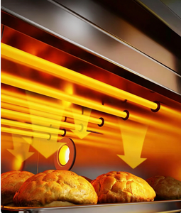 Nouveau four électrique commercial à 3 niveaux et 9 plateaux avec contrôle de température indépendant 220V pour boulangerie et restaurant, idéal pour la pizza et la pâtisserie. - Product Image 5