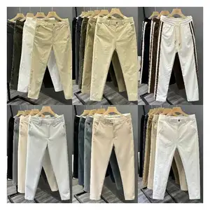 Bahar ve yaz günlük erkek pantolonları ince Polyester elastik pürüzsüz demir ücretsiz kırışıklık dayanıklı düz bacak erkek iş pantolon