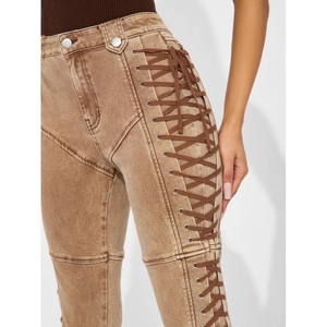 Jean tendance rétro pour femme avec cordon de serrage – Mode - Product Image 2