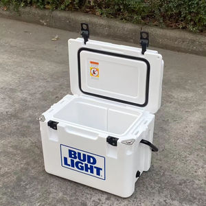 กล่องเก็บความเย็นแบบพกพา ผลิตจากพลาสติก PE ขึ้นรูปด้วยกรรมวิธีโรโตโมลดิ้ง กันน้ำ ทนความร้อน น้ำหนักเบา พร้อมตัวล็อคแบบรวดเร็ว เก็บความเย็นได้นาน ขนาด 25QT สำหรับกระป๋อง - Product Image 2