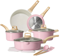 Ensemble d'ustensiles de cuisine en acier inoxydable en gros avec couvercles en verre, compatibles induction, pour usage hôtelier et commandes en gros