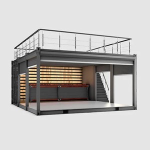 Nhà <span class=keywords><strong>container</strong></span> prefab 20ft di động với thiết kế hiện đại thân thiện với môi trường Gói phẳng cho khách sạn văn phòng tại nhà hoặc sử dụng đất không sử dụng - Product Image 1