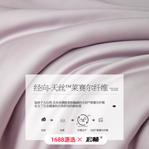 Smooth Graceful Tencel Cotton Bedding Set 60S Solid Color Four-Piece Set Soft Skin-Friendly Eco-Friendly Breathable - Product Image 4
