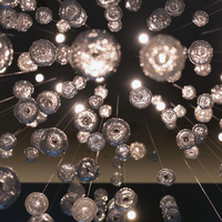 Lampe de plafond en verre doré de style simple personnalisée, luminaire suspendu nordique de luxe, lustre à globe LED pour hall d'hôtel, escalier