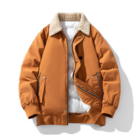 Manteau chaud en coton d'automne et d'hiver avec revers en velours d'agneau toutes saisons épaissi Style décontracté amincissant pour les amoureux
