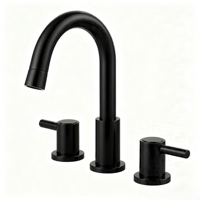 Robinet de lavabo de salle de bain OEM/ODM à expédition rapide depuis l'entrepôt, robinet de lavabo à 2 poignées, large, à 3 trous pour lavabo de salle de bain