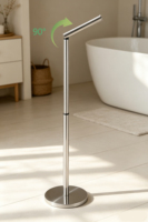 Porte-rouleau de papier toilette sur pied en acier inoxydable réglable pour salle de bain