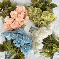 YL Bouquet de carnations artificielles pour mariage, décoration intérieure, cadeau fête des mères, boule de fleurs artificielles en tissu brossé, hydrangea simulé