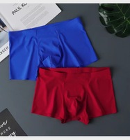 Pakaian dalam pria rajut sutra es Solid, celana dalam Boxer anak perempuan ukuran besar nyaman bersirkulasi dan nyaman