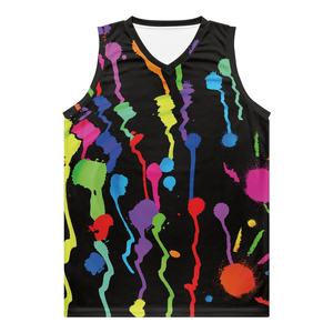 Sublimazione stampa Jersey basket Logo Design creativo vernice Splatter modello all'ingrosso uomini vestiti da basket personalizzati top - Product Image 3