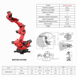 Potente Robot Industrial PLC BRTIRUS2520B con Capacidad de Carga Útil de 200 kg, Alcance de Brazo de 2570 mm, Robots Articulados para Paletización y Soldadura - Product Image 2
