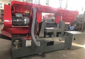 Machine à scier à ruban horizontale à double colonne NST-5032 avec panneau de commande manuel, moteur 4 kW, système de contrôle à double vanne - Product Image 5