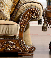 Fauteuil de style français luxueux en tissu royal, canapé une place avec table d'appoint pour salon