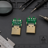 Connecteur USB 3.0 Type C Femelle 24 Broches, Montage sur PCB par Trou SMT, Coque en Acier Inoxydable SUS304, 5A 60W, LCP UL94V-0, Non Blindé, Marque JN