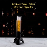 Tour à bière portable en plastique à base ronde avec échelle de capacité de 1L à 5L, logo personnalisé, tube à glace LED de qualité alimentaire, conception séparée