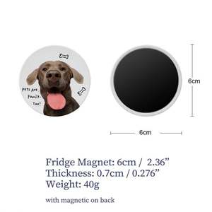 Aimant de réfrigérateur rond en céramique, impression UV, aimant de réfrigérateur personnalisé, aimant de réfrigérateur vierge en céramique pour sublimation - Product Image 2