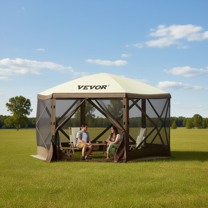 เต็นท์กันสาดพับได้ทรงหกเหลี่ยม Vevor ขนาด 12x12 ฟุต พร้อมผนังตาข่าย สำหรับตั้งแคมป์และใช้งานกลางแจ้ง - Product Image 2