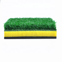 Tapis d'entraînement de golf robuste de couleur jaune pour practice de frappe, 1500x1500mm, 30mm d'épaisseur, en nylon et caoutchouc
