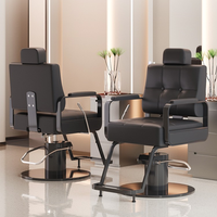 Chaise de barbier ergonomique inclinable portable de style moderne de haute qualité en cuir PU, rotation à 360 degrés, pompe hydraulique multifonction