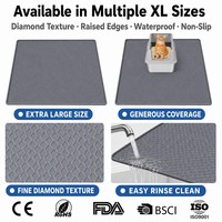 Tappetino in Silicone per Lettiera Gatti con Scanalature, Impermeabile, Antiscivolo, Facile da Pulire, Raccogli Sabbia per Gatti