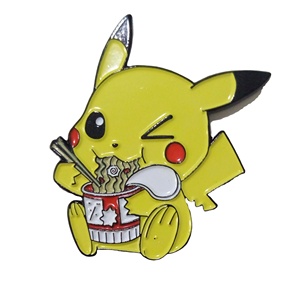 Broche émail pokemon <span class=keywords><strong>pikachu</strong></span> métal noir peinture personnalisée bon marché - Product Image 1