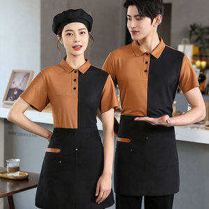 Camiseta <span class=keywords><strong>de</strong></span> manga corta <span class=keywords><strong>de</strong></span> uniforme <span class=keywords><strong>de</strong></span> trabajo <span class=keywords><strong>de</strong></span> camarero frente restaurante supermercado sólido <span class=keywords><strong>de</strong></span> alta calidad con impresión <span class=keywords><strong>de</strong></span> logotipo personalizado - Product Image 4