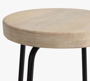 Modern Unique Backless Bar <b>Stool</b> with Sturdy Metal Legs Wooden Top for Hotel Dining Basement Living Room Outdoor Mall Use - Product Image 3