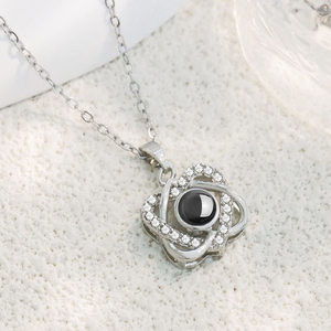 Vòng cổ hợp kim với Chuỗi liên kết kim cương-Thiết kế dễ thương nói rằng tôi yêu bạn in 100 ngôn ngữ - Product Image 2