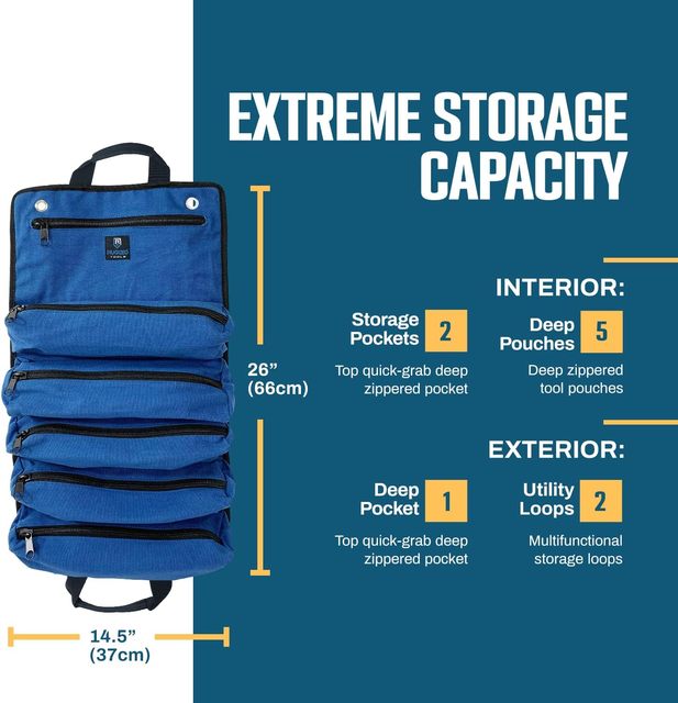 Free sample High Quality Multi-Function Outdoor Roll-Up Tool Bag with Heavy Duty Canvas Tool Bag Veto Tools Bucket Bag