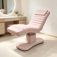 Table de massage électrique réglable à 3 moteurs pour soins du visage, lit de beauté incurvé pour cils et traitements esthétiques