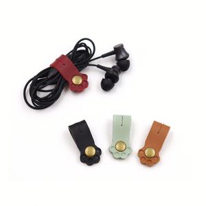 Cute Cat Paw Pu Leather Winder Holder <b>Mini</b> Travel Cord Organizer Reusable Cable Straps - Product Image 6