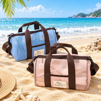 Sac de sport en maille personnalisé avec logo, séchage rapide, 3 modes de transport, sangle détachable, fermeture éclair pour piscine, salle de sport, plage