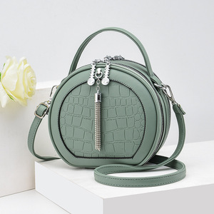 2025 New Fashion Round Shape <strong>Bags</strong> for <strong>Women</strong> Luxury Tassel Zipper Crossbody <strong>Bags</strong> PU <strong>Leather</strong> Circular <strong>Handbag</strong> - Product Image 6