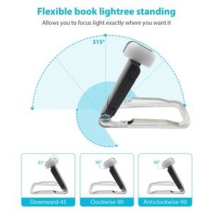 Lampe de lecture LED portable, mini, flexible, en plastique, rechargeable par USB, avec clip pour lire au lit - Product Image 3
