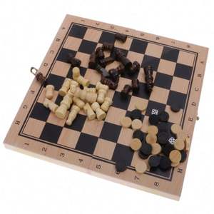Tabela De Xadrez H0Qfc Damas De Gamão De Madeira - Product Image 1