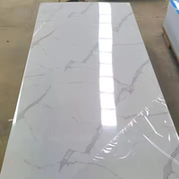 Feuille de PVC marbrée 3D haute brillance, imperméable aux UV, pour la décoration d'hôtel avec textures