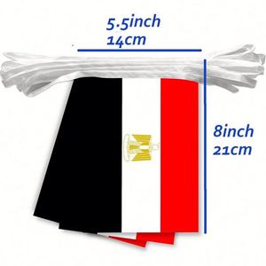 Rectangle Egypt 5.5*8.2 Inch Bunting <b>Flag</b> String of Egyptian Wholesale Polyester Banner for National Events Decoration - Product Image 1
