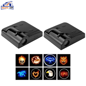 AlcantaLED Universal inalámbrico <span class=keywords><strong>LED</strong></span> puerta bienvenida láser proyector fantasma sombra noche luz Kit para coches nueva condición - Product Image 1
