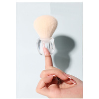 Mini pinceau de maquillage Kabuki avec manche en cristal, pinceau à poudre et blush moelleux, pinceau cosmétique portable pour poudre libre et blush